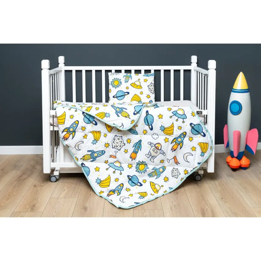 Kidboo Bebek Nevresim Seti Uzay 3 Parça Çantalı 100X150 - 4