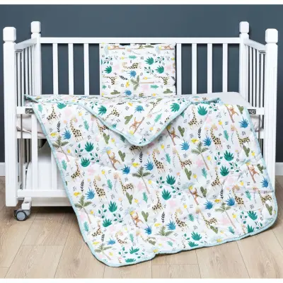 Kidboo Bebek Nevresim  Seti Zürafa 3 Parça Çantalı 100X150 - 1