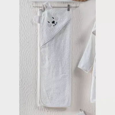 Kidboo Bornoz Seti 3lü Ayıcık Krem (1)