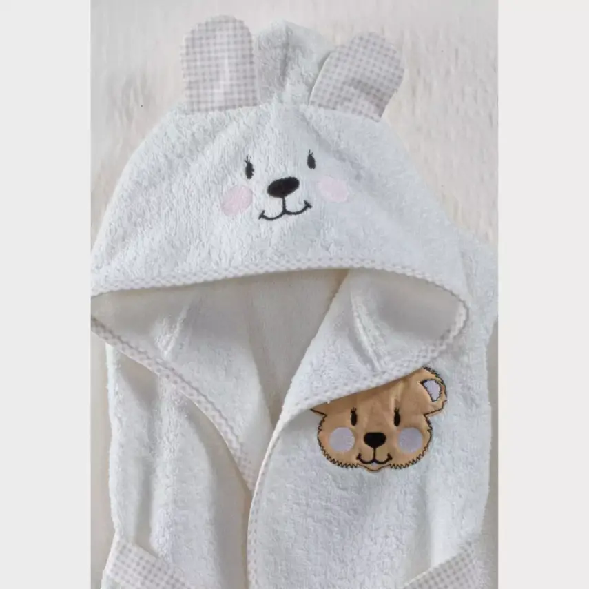 Kidboo Bornoz Seti 3lü Ayıcık Krem - 3