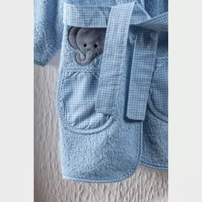 Kidboo Bornoz Seti 3lü Fil Mavi - 4