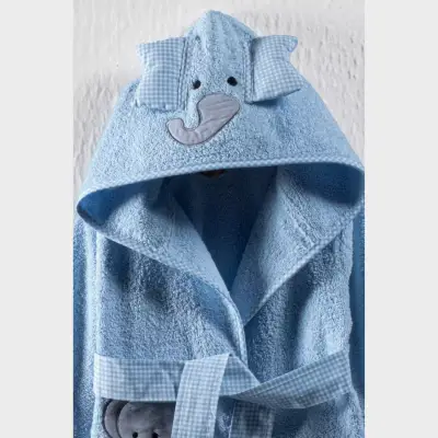 Kidboo Bornoz Seti 3lü Fil Mavi - 3