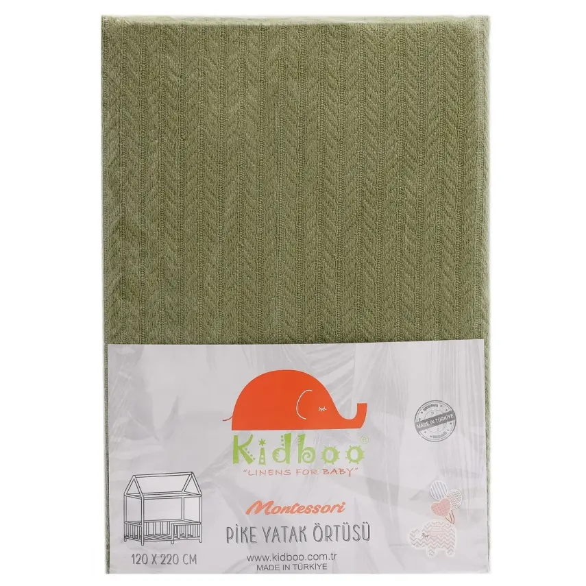 Kidboo Montesöri Pike Yatak Örtüsü Yeşil 120X220Cm - 1
