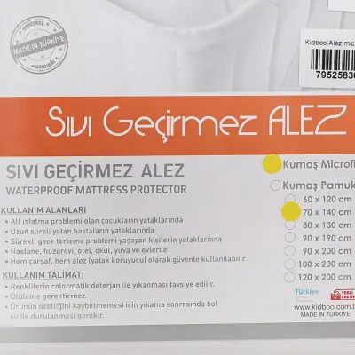 Kidboo Su Geçirmez Kaydırmaz Alez Micro 70X140 (1)