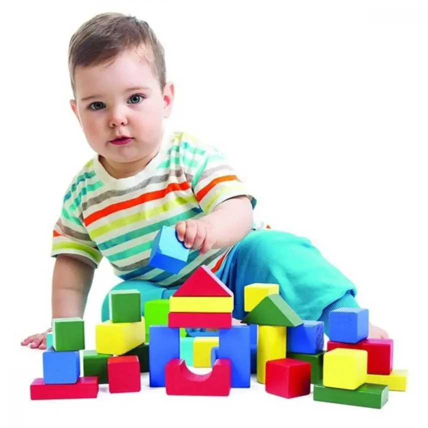 Kidea Ahşap Renkli Blok 40 Parça - 1