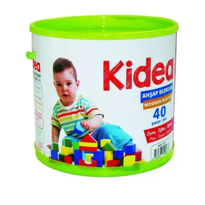 Kidea Ahşap Renkli Blok 40 Parça (1)