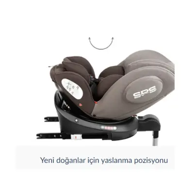 Kikka Boo Ronda Isofixli 360° Dönebilen Oto Koltuğu 0-36 Kg Dark Grey - 15