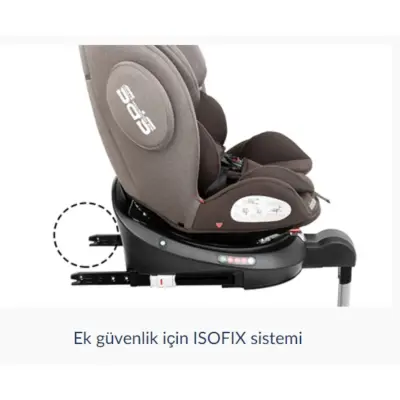 Kikka Boo Ronda Isofixli 360° Dönebilen Oto Koltuğu 0-36 Kg Light Grey - 3