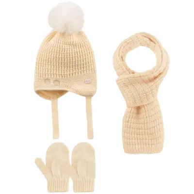 Kitti Eldiven Atkı Bere Takım 0-18 Ay Açık Bej 