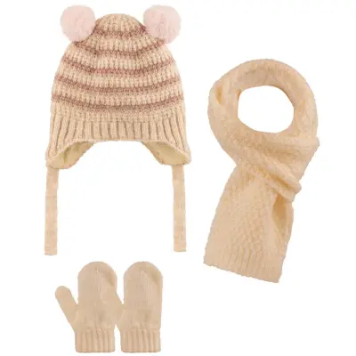 Kitti Eldiven Atkı Bere Takım 0-18 Ay Açık Bej  - 1