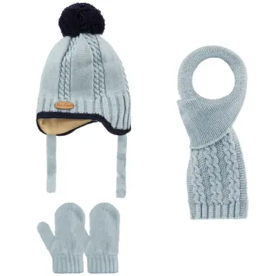 Kitti Eldiven Atkı Bere Takım 0-18 Ay Açık Mavi