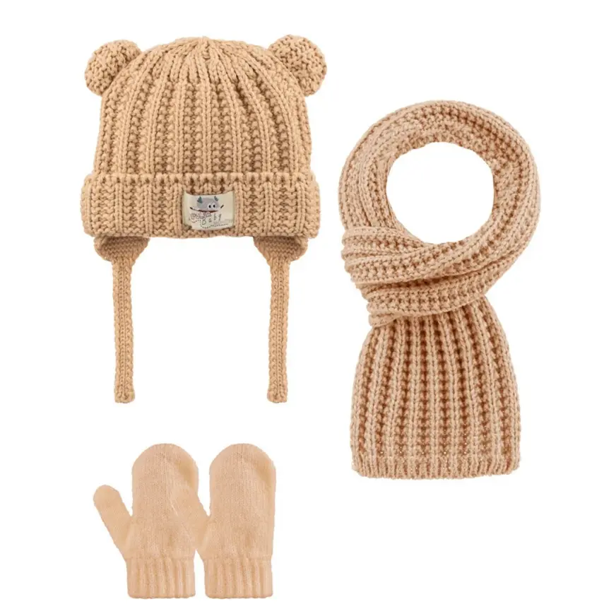 Kitti Eldiven Atkı Bere Takım 0-18 Ay Bej  - 1