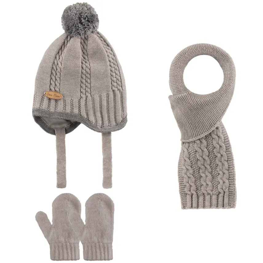 Kitti Eldiven Atkı Bere Takım 0-18 Ay Gri - 1