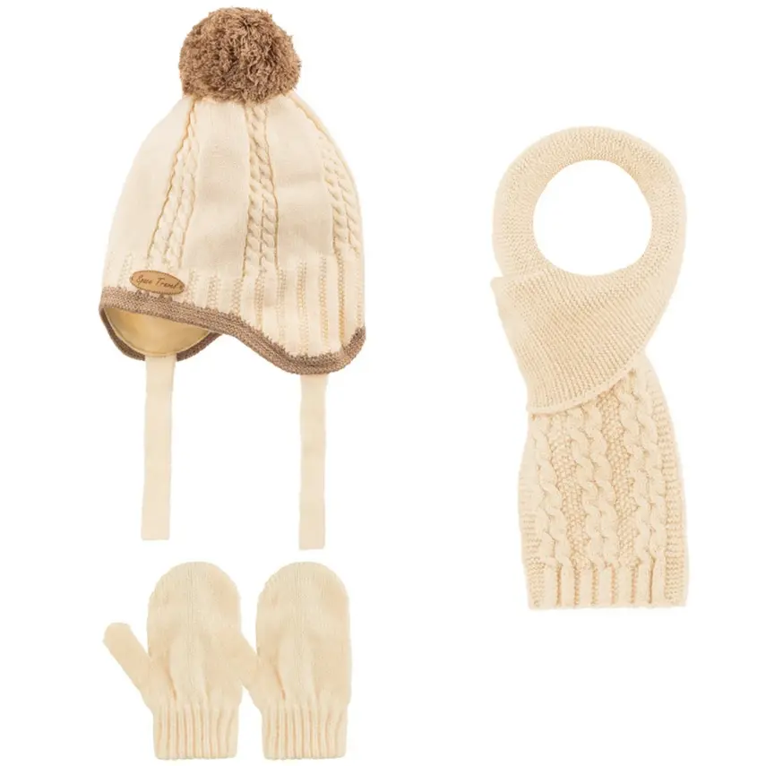 Kitti Eldiven Atkı Bere Takım 0-18 Ay Krem - 1