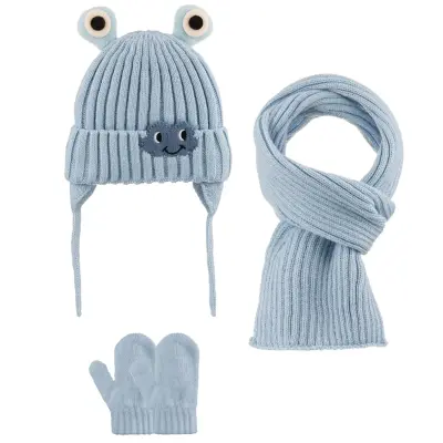 Kitti Eldiven Atkı Bere Takım 0-18 Ay Mavi  - 1