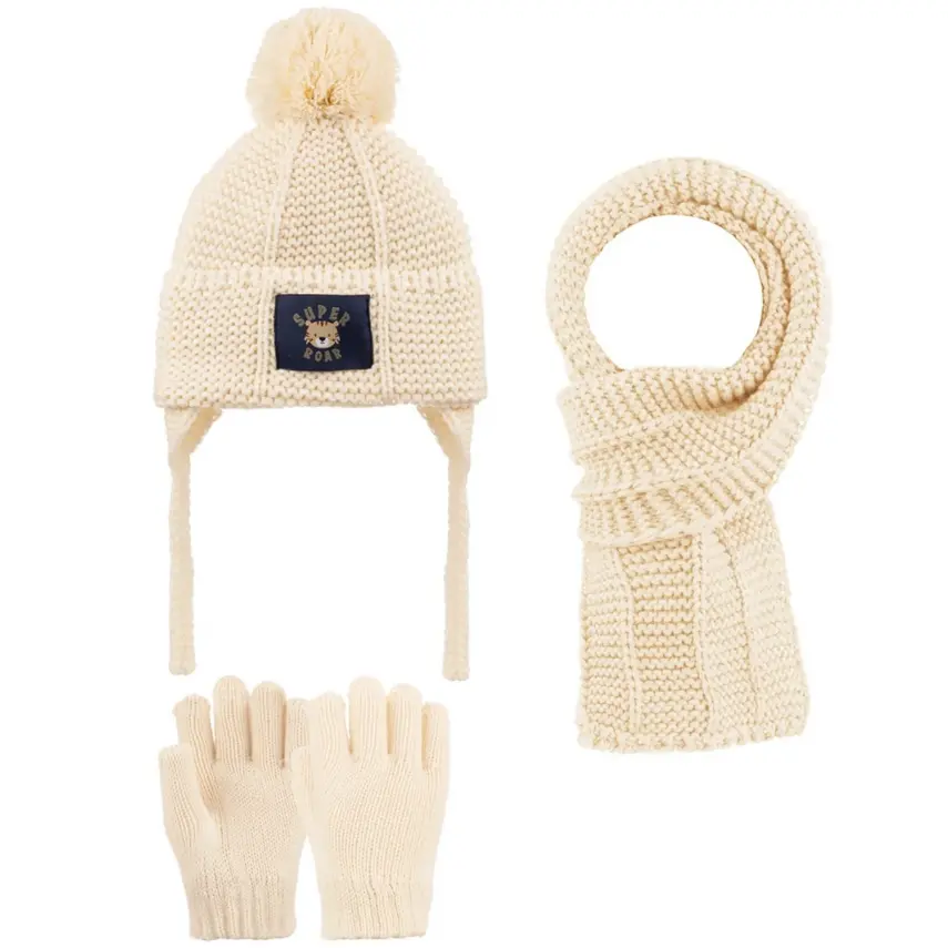 Kitti Eldiven Atkı Bere Takım 1-4 Yaş Ekru - 1