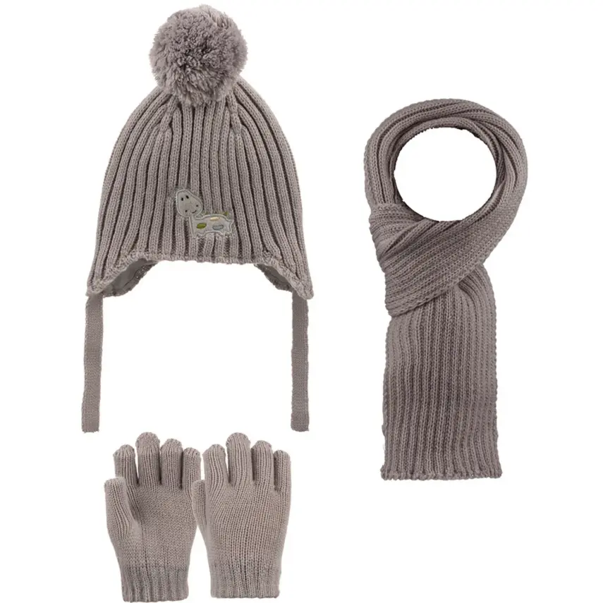 Kitti Eldiven Atkı Bere Takım 1-4 Yaş Gri  - 1