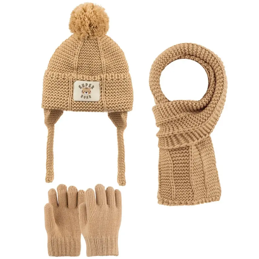Kitti Eldiven Atkı Bere Takım 1-4 Yaş Orta Bej - 1