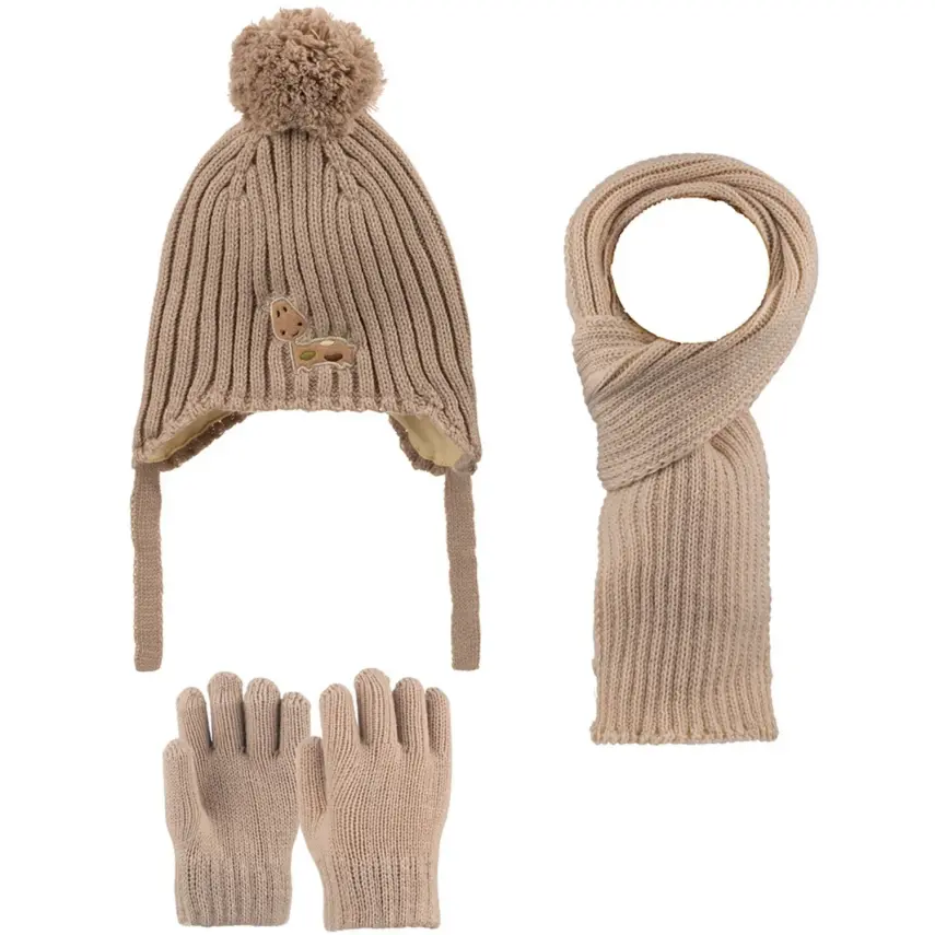 Kitti Eldiven Atkı Bere Takım 1-4 Yaş Vizon - 1