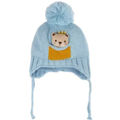 Kitti Erkek Bebek Eldiven Atkı Bere Takım 0-18 Ay Açık Mavi - 2