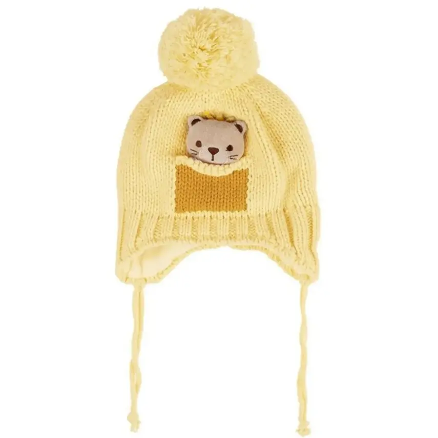 Kitti Erkek Bebek Eldiven Atkı Bere Takım 0-18 Ay Sarı Asortili - 2