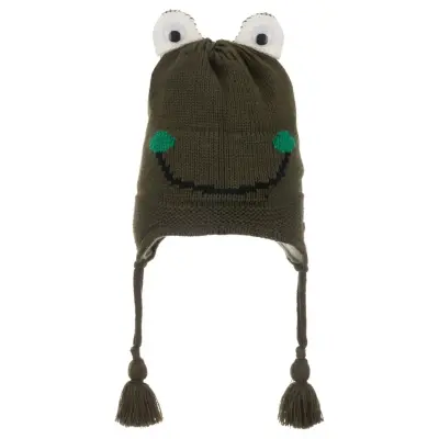 Kitti Erkek Bebek Kulaklı Bere 1-4Yaş Haki  - 1