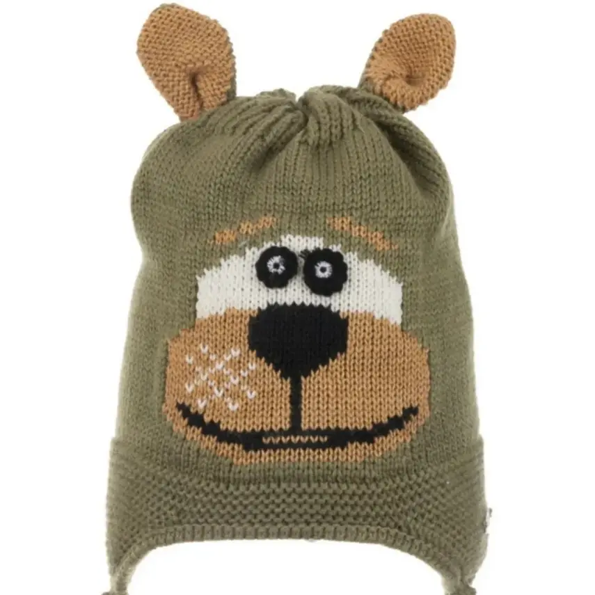 Kitti Erkek Bebek Kulaklı Bere 1-4Yaş Haki  - 3