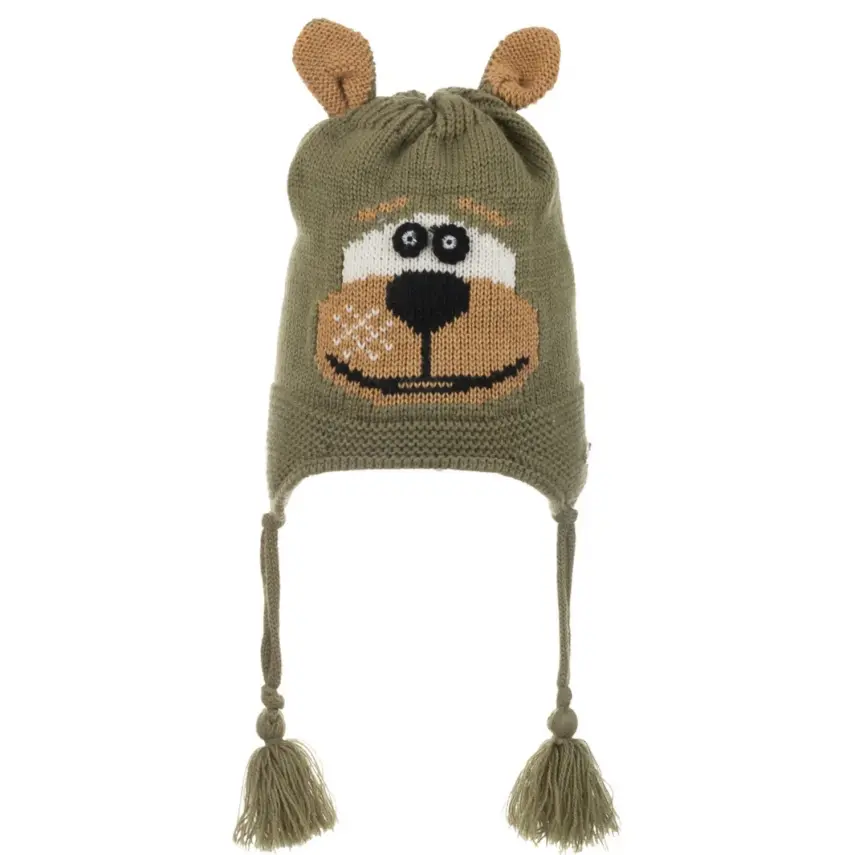 Kitti Erkek Bebek Kulaklı Bere 1-4Yaş Haki  - 1