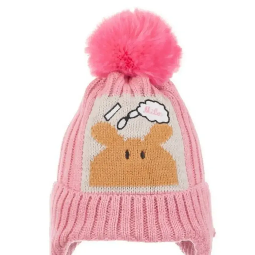 Kitti Kız Bebek Bere Kulaklı 1-4Yaş Soft Pembe  - 2