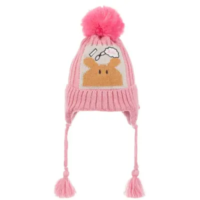 Kitti Kız Bebek Bere Kulaklı 1-4Yaş Soft Pembe  