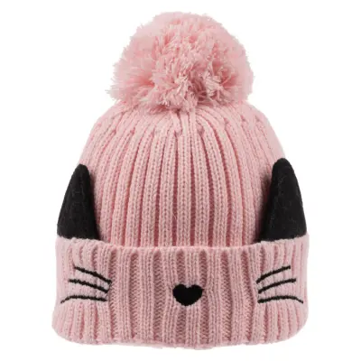 Kitti Kız Bebek Bere Kulaklı Gül Pembe