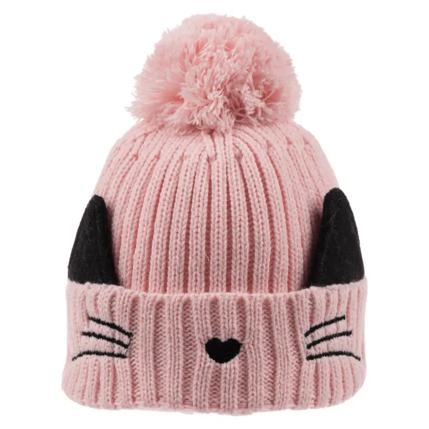 Kitti Kız Bebek Bere Kulaklı Gül Pembe - 1