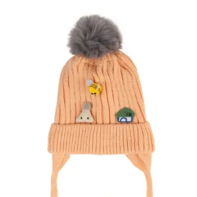 Kitti Kız Bebek Eldiven Atkı Bere Takım 1-4Yaş Şeftali  - 3