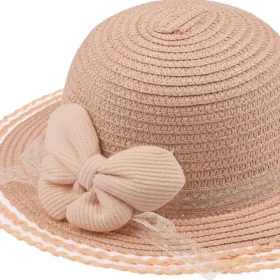 Kitti Kız Bebek Hasır Şapka 1-3Yaş Pudra - 2