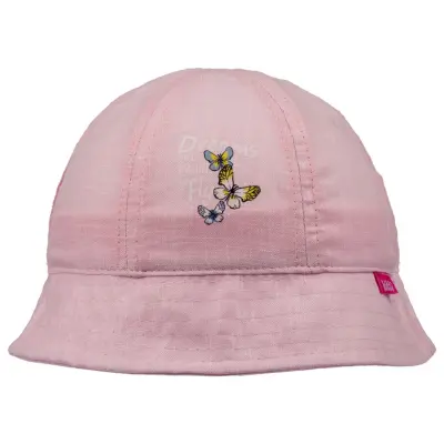 Kitti Kız Bebek Kelebek Baskılı Maksi Şapka 1-3Yaş Pembe 