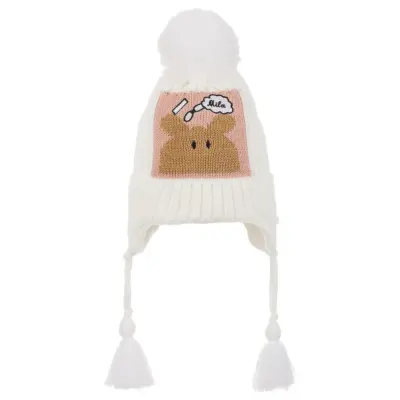 Kitti Kız Bebek Kulaklı Bere 1-4 Yaş Krem  - 1