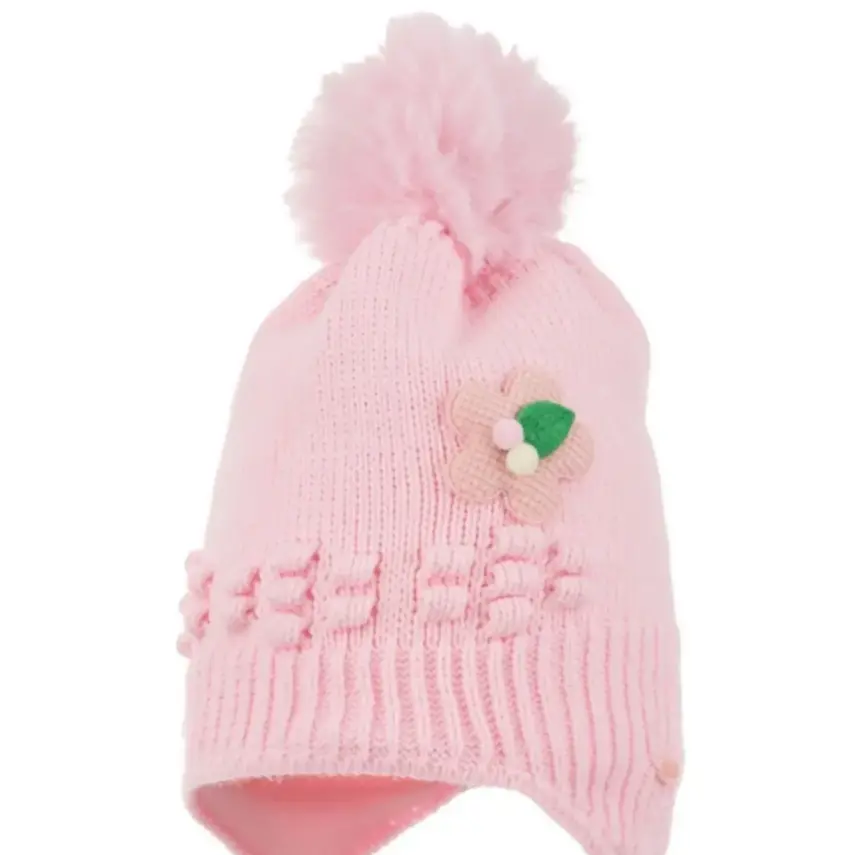 Kitti Kız Bebek Kulaklı Bere 1-4Yaş Açık Pembe  - 2