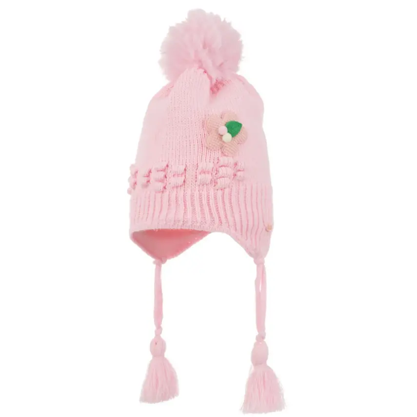 Kitti Kız Bebek Kulaklı Bere 1-4Yaş Açık Pembe  - 1