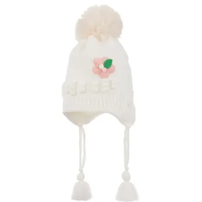 Kitti Kız Bebek Kulaklı Bere 1-4Yaş Krem  - 1