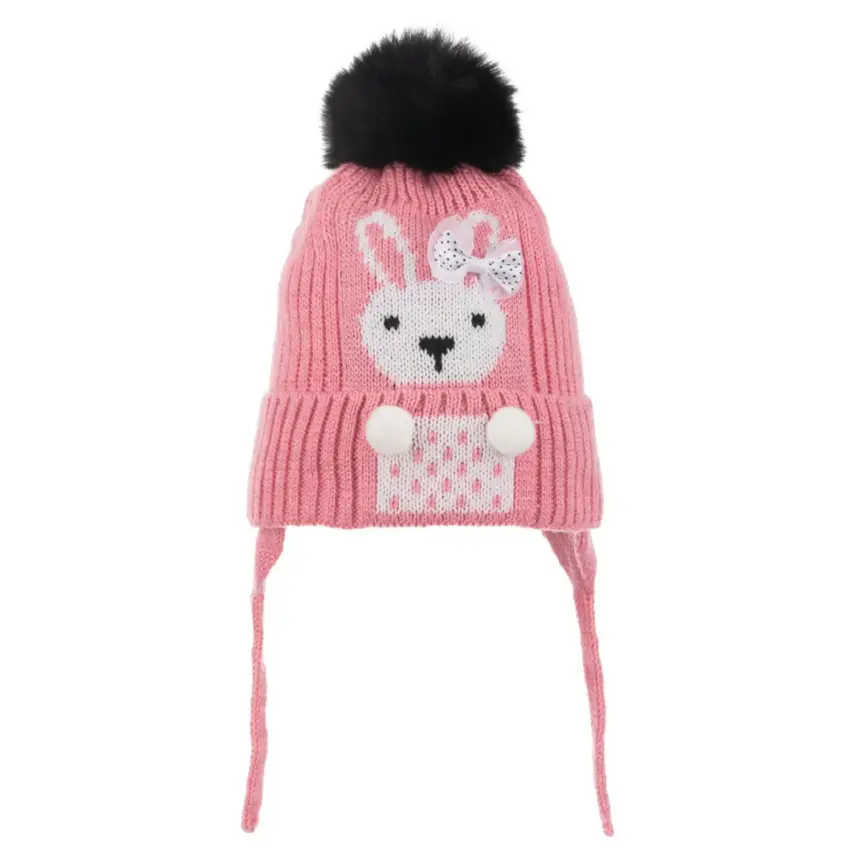 Kitti Kız Bebek Kulaklı Bere 1-4Yaş Pembe - 1