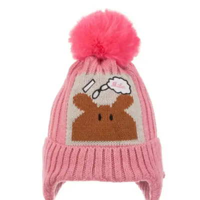 Kitti Kız Bebek Kulaklı Bere 1-4Yaş Pembe  - 2