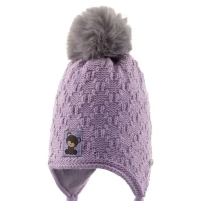 Kitti Kız Bebek Kulaklı Bere Açık Lila 0-18 Ay (1)