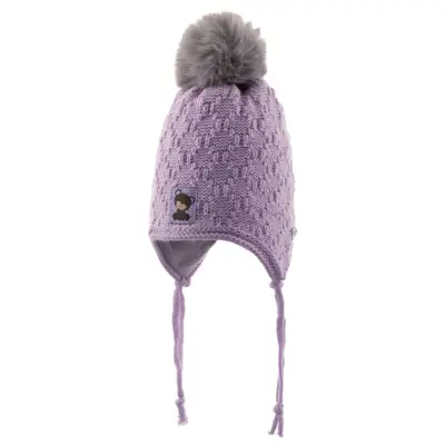 Kitti Kız Bebek Kulaklı Bere Açık Lila 0-18 Ay