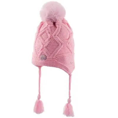 Kitti Kız Bebek Kulaklı Bere Açık Pembe 1-4Yaş