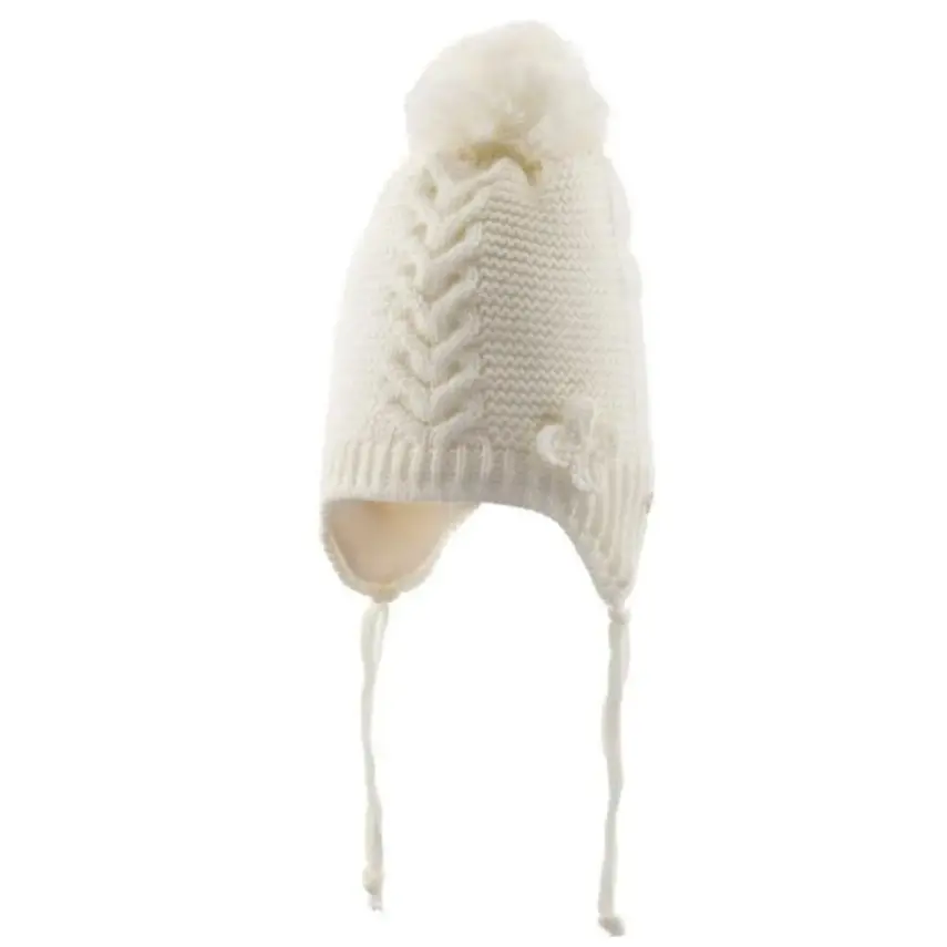 Kitti Kız Bebek Kulaklı Bere Krem 0-18 Ay  - 1