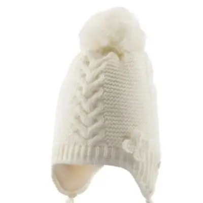 Kitti Kız Bebek Kulaklı Bere Krem 0-18 Ay  - 2