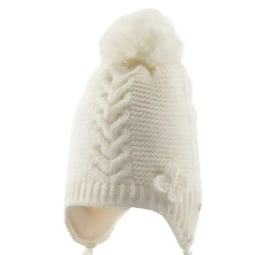 Kitti Kız Bebek Kulaklı Bere Krem 0-18 Ay  - 2