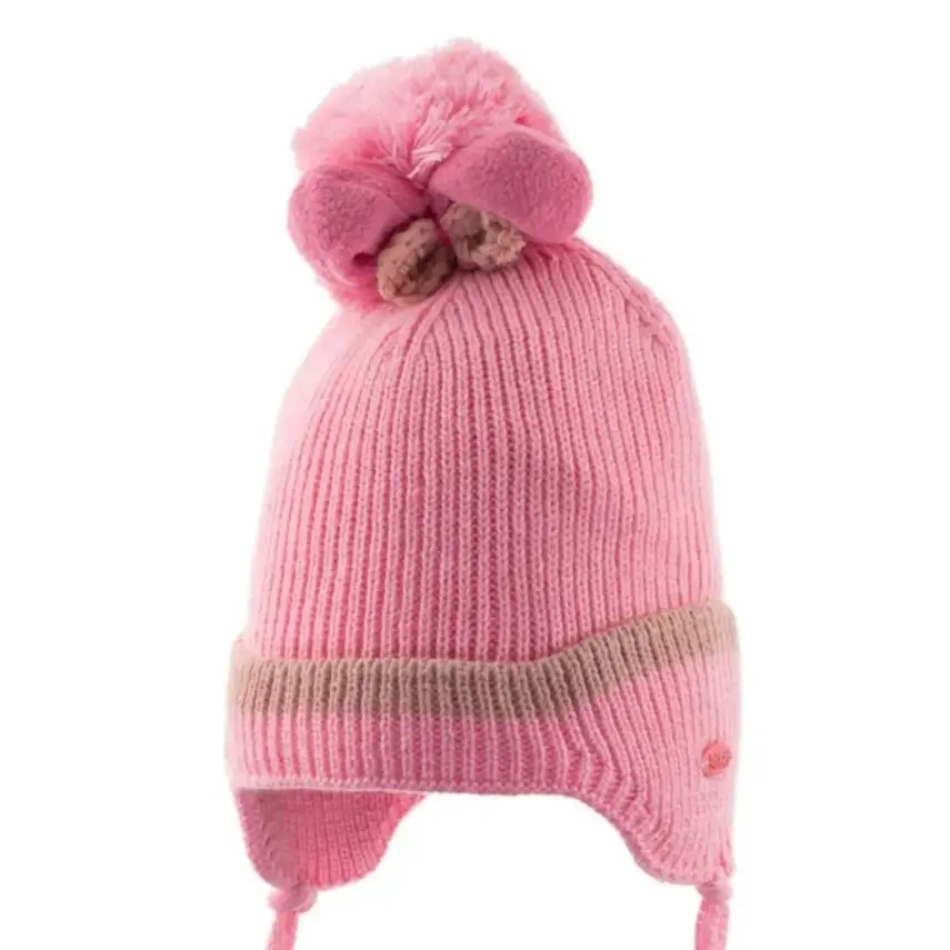 Kitti Kız Bebek Kulaklı Bere Pembe 1-4Yaş - 2