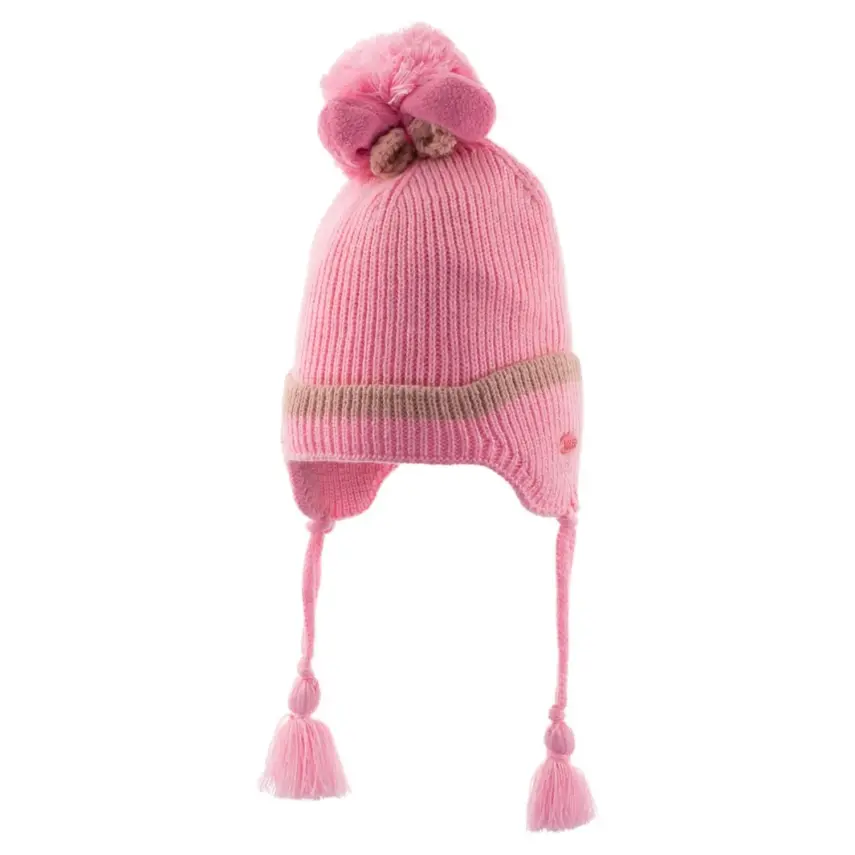 Kitti Kız Bebek Kulaklı Bere Pembe 1-4Yaş - 3