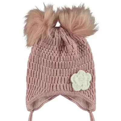 Kitti Kız Bebek Kulaklı Bere Pudra 1-4Yaş  - 2